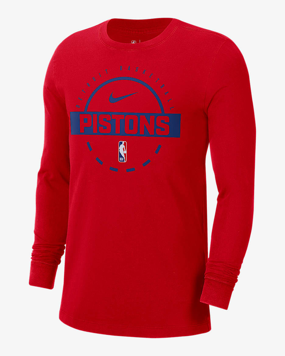 Nike Pistons バスケットボール Tシャツ Nike Pistons 2024 Practice Team Logo T-Shirt | Pistons 313 Shop